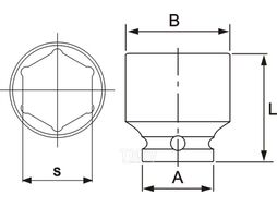 Головка торцевая ударная 6-гранная 1/2" х 39мм, длина 48мм JTC JTC-443839