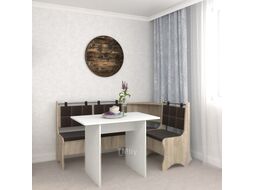Уголок кухонный мягкий Mio Tesoro Оазис-2 108x163 (дуб сонома/коричневый)