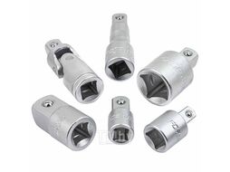 Набор адаптеров 6пр (3/8"(F)x1/2"(M), 1/2"(F)x3/8"(M), 1/2"(F)x3/4"(M), 3/4"(F)x1/2"(M), удлинитель 125мм, кардан 1/2"), в ложементе Forsage F-4068