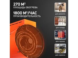 Тепловентилятор электрический PT-R 30, 380В, терморегулятор, нерж.ТЭН, кабельный ввод Patriot 633307290