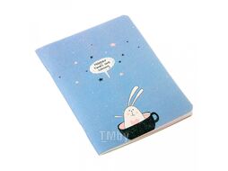 Блокнот А6 105*140 мм, 32 л., в клетку "Bunny" скоба сбоку, интегральн. обл., карт., ламинация, синий Be Smart N2450