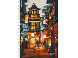 Тетрадь А4 60 л., клет. "Night city" спираль сбоку, обл. карт., разноцветный КанцЭксмо ТС4604932