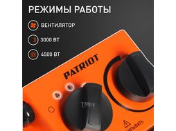 Тепловентилятор электрический PT-R 5, 230В, терморегулятор, нерж.ТЭН, кабель питания без вилки, Patriot 633307265