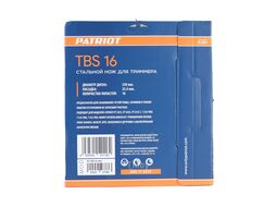Нож TBS-16, D=230*25,4мм, толщина 1,6 мм 16 - зубый Patriot 809115215