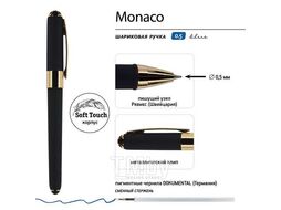 Ручка "MONACO" шариковая с дополн. стержнем, в футляре, 0,5мм,синяя,черный корпус Bruno Visconti 20-0125/01-02