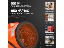 Тепловентилятор электрический PT-R 9, 380В, терморегулятор, нерж.ТЭН, кабель питания без вилки Patriot 633307275