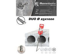 Сверло-бур по бетону SDS+ 25х1000мм "Duo" Rennbohr 682510
