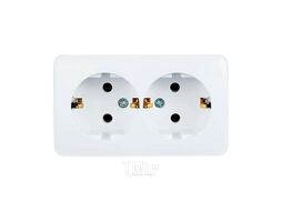 Розетка двойная с/з закрытый корпус керамика белый VIOLA Lezard 751-0200-127