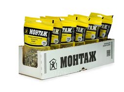 Саморез универсальный 4.0x25, желтый цинк, дой-пак M, (350шт) МОНТАЖ MD001146