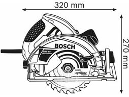 Циркулярная пила BOSCH GKS 65 в кор. (1600 Вт, диск 190х30 мм, до 65 мм, без регул. об.) (0601667000)