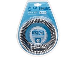 Шланг душевой, PVC, 1/2" г-г 175 см, хром-черн., AV Engineering AVSSS-108