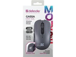 Мышка USB OPTICAL WRL GASSA MM-105 GRAY Defender 52104