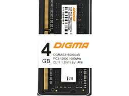Память DDR3L 4Gb 1600MHz Digma DGMAS31600004S RTL PC3-12800 CL11 SO-DIMM 204-pin 1.35В single rank