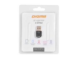 Адаптер USB Digma D-BT502 Bluetooth 5.0+EDR class 1.5 20м черный