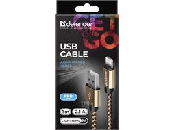 Кабель LIGHTNING TO USB2 1M GOLD ACH01-03T Defender 87806