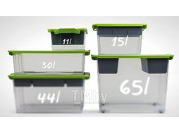 Контейнер для хранения 30 l EVO SAFE прозрачный/зеленый Rotho 1008005092