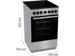 Плита Электрическая Gorenje GEC5B20SG серебристый стеклокерамика (без крышки)