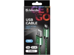 Кабель USB2.0 TO TYPE-C 1M GREEN USB09-03T Defender 87816