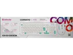 Клавиатура + мышка CERRATO C-978 RU WHITE-BLUE Defender 45978