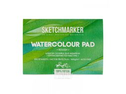 Блок бумаги для акварели "Sketchmarker" 100% хлопок, 12,5*18 см, 300 г/м2, 10 л., среднезернистая