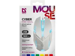 Мышь оптическая Сyber MB-560L 7 цветов, 3 кнопки, 1200 dpi, USB, белый Defender 52561