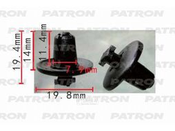 Клипса пластмассовая Citroen, Peugeot, Renault применяемость: брызговики, подкрылок PATRON P37-0332