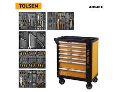 Набор инструментов "ATHLETE" в черной тележке, 189 предметов TOLSEN TT85412
