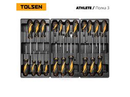 Набор инструментов "ATHLETE" в черной тележке, 189 предметов TOLSEN TT85412