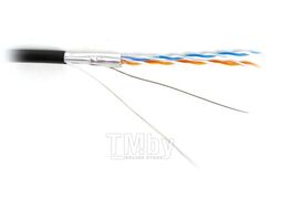 Кабель информационный Hyperline FUTP2-C5-S24-OUT-PE-BK-500 кат.5 F/UTP 2X2X24AWG PE внутренний 500м черный
