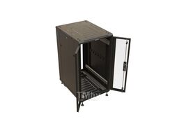 Шкаф коммутационный Hyperline (TTBR-1866-DD-RAL9004) напольный 18U 600x600мм пер.дв.перфор.2ств. задн.дв.перфор. 1000кг черный 510мм 53.8кг 988мм IP20 сталь
