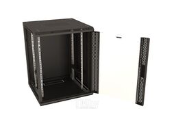 Шкаф коммутационный Hyperline (TWB-2245-GP-RAL9004) настенный 22U 600x450мм пер.дв.стекл 60кг черный 275мм 180град. 1086мм IP20 сталь