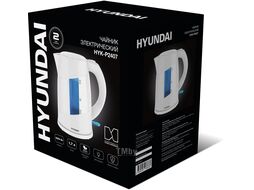 Чайник электрический Hyundai HYK-P2407 1.7л. 2200Вт белый/голубой (корпус: пластик)
