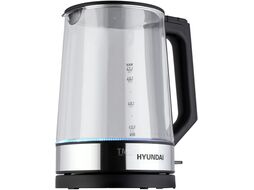 Чайник электрический Hyundai HYK-G8808 1.7л. 2200Вт черный/серебристый корпус: стекло