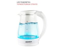 Чайник электрический Supra KES-1856G 1.8л. 1500Вт белый/прозрачный (корпус: стекло)