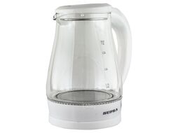Чайник электрический Supra KES-1856G 1.8л. 1500Вт белый/прозрачный (корпус: стекло)
