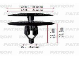Клипса пластмассовая Chrysler, Daewoo, GM, Jeep, Opel применяемость: отделка багажника, капота PATRON P37-0771