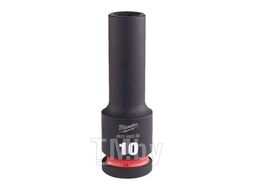 Головка ударная Shockwave 1/2" 10мм (удлиненная, размер посадки: 1/2", размер головки: 10 мм, материал: CrMo, тип крепления: квадрат с отверстием) MILWAUKEE 4932480328