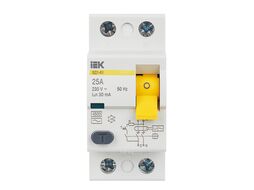 Выключатель дифф. тока IEK ВД1-63 MDV10-2-025-030 25A 30мА AC 2П 230В 2мод белый