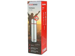 Термос Starwind 10-1000 1л. серебристый/красный картонная коробка