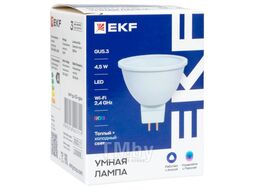 Умная лампа GU5.3 EKF Connect 4,5W WIFI RGBW slwf-gu-53-rgbw