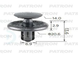 Клипса пластмассовая Lexus, Toyota применяемость: брызговики PATRON P37-0034A