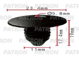 Клипса пластмассовая Audi,Seat,Skoda,Volkswagen применяемость: заглушка типа елочка PATRON P37-1995