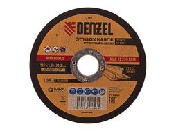Круг отрезной по металлу, 125 х 1,0 х 22,2 мм, WA60TBF Denzel 73761