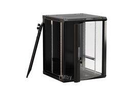 Шкаф коммутационный Hyperline (TWB-FC-1866-GP-RAL9004) настенный 18U 600x600мм пер.дв.стекл 60кг черный 920мм IP20 сталь