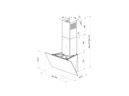 Вытяжка каминная META 600 белый управление: кнопочное (1 мотор) LEX TRFE000004