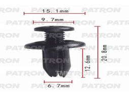Клипса пластмассовая GM, Infiniti, Lexus, Mazda, Mitsubishi, Nissan, Toyota применяемость: бампер, подкрылок PATRON P37-0024