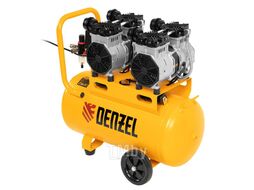 Компрессор безмаслянный малошумный DLS 2200/50, 2200 Вт, 2х1100, 50 л, 380 л/мин Denzel 58031