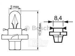 Автолампа BAX 12V 2W PURE LIGHT BX8,4d светло-зеленый цоколь BOSCH 1987302236