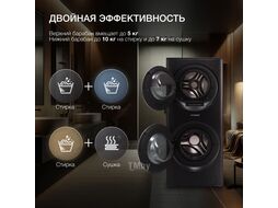 Стиральная машина Hyundai Gemini WMD9423 класс: A+++ загр.фронтальная макс.:15кг (с сушкой) темно-серебристый