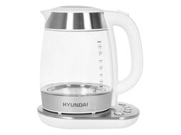 Чайник электрический Hyundai HYK-G4033 1.7л. 2200Вт белый/серебристый (корпус: стекло)